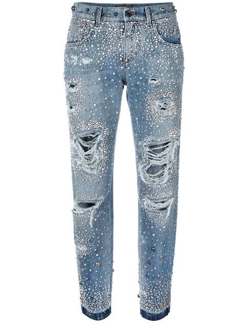 dolce gabbana mens ripped jeans|dolce and gabbana embellished jeans.